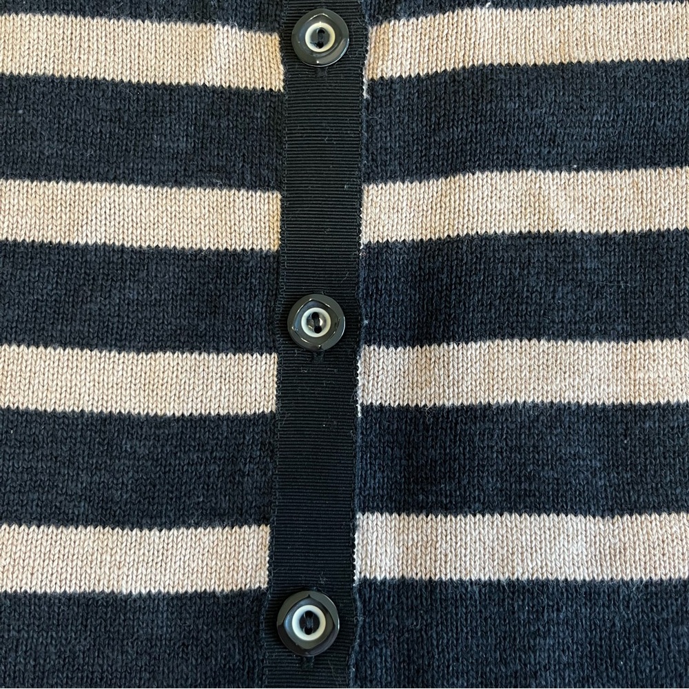 NWOT Anthropologie Moth Large Striped Black and Tan Women's Sweater - Picture 6 of 13